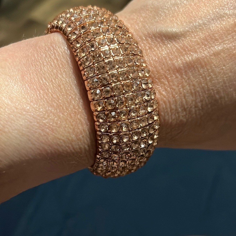 Gold Pavé Crystal Bead Bracelet